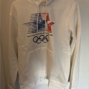 Old Navy Cream Hoodie with Olympic Graphic